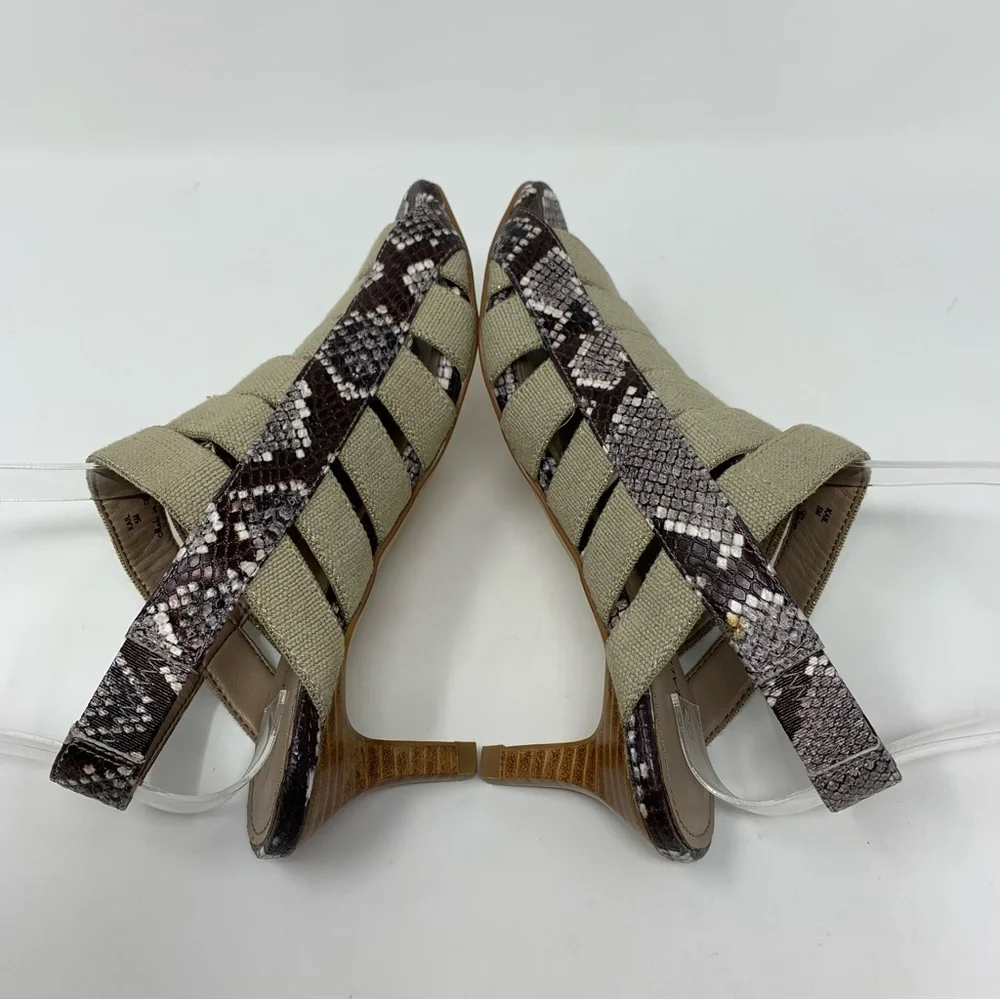 Donald Pliner Kail Low Heel Gold Natural Sandal Size 5